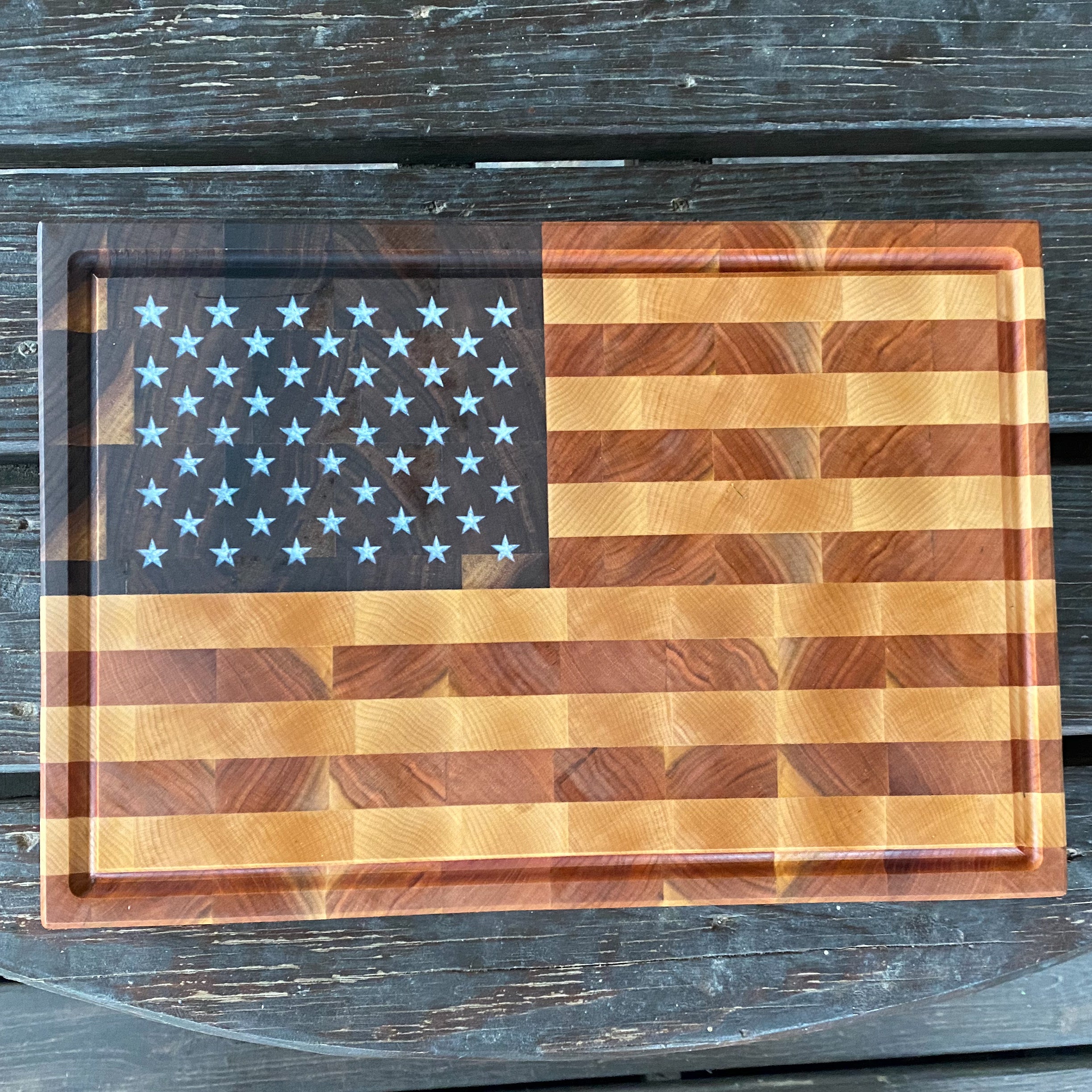 American Flag Block - Walnut/Cherry/Maple