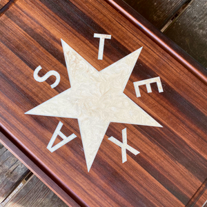 De Zavala Texas Flag Block, Walnut