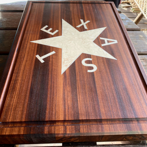 De Zavala Texas Flag Block, Walnut