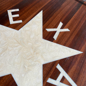 De Zavala Texas Flag Block, Walnut