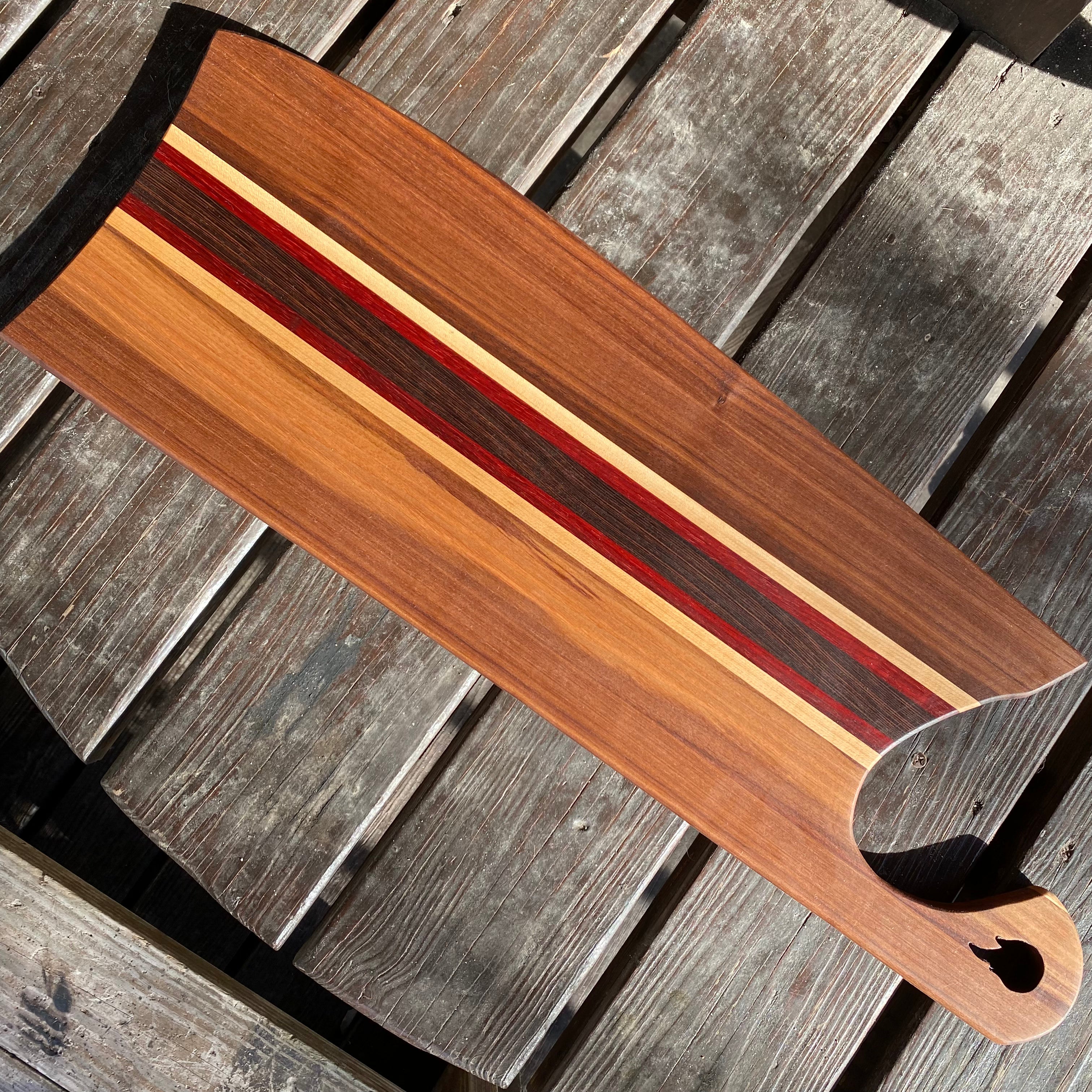 Cleaver Serving Board | Walnut with Maple, Padauk, Wenge Accents