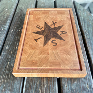 De Zavala Texas Flag Block, Cherry